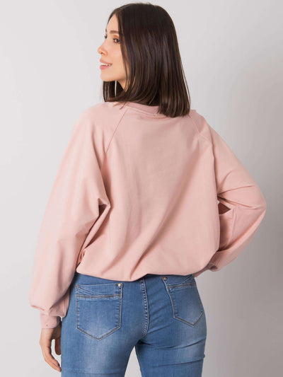 Brudnoróżowa bawełniana bluza plus size