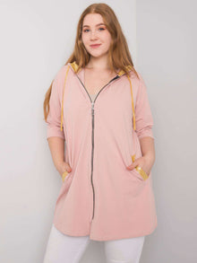 Brudnoróżowa damska bluza plus size rozpinana