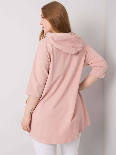 Brudnoróżowa damska bluza plus size rozpinana
