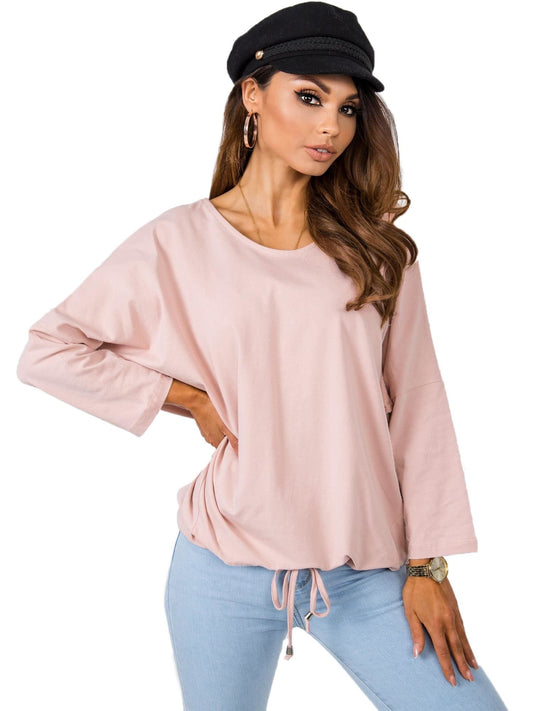 Brudnoróżowa bawełniana bluzka oversize
