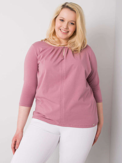 Brudnoróżowa bluzka plus size bawełniana