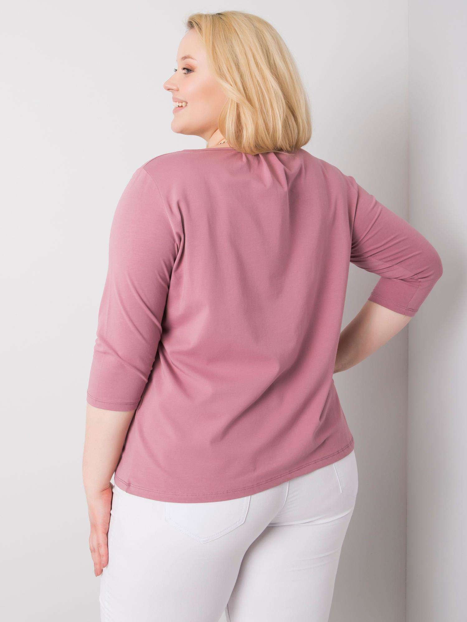 Brudnoróżowa bluzka plus size bawełniana