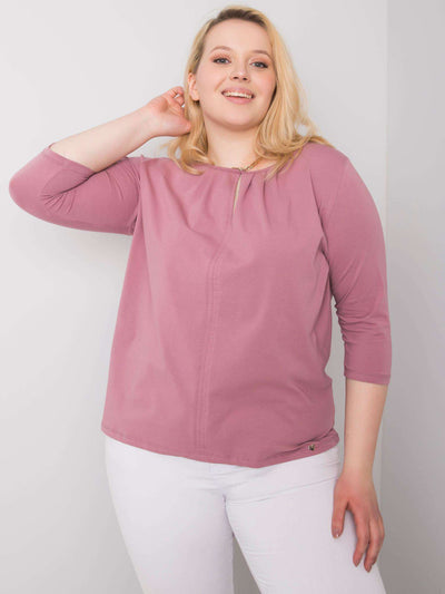 Brudnoróżowa bluzka plus size bawełniana