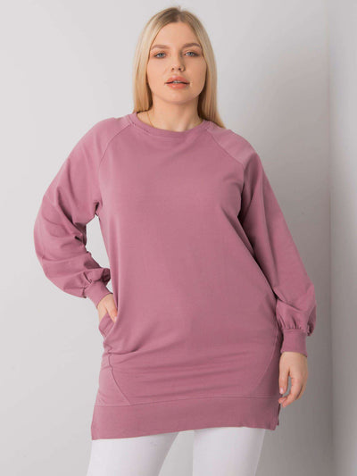 Brudnoróżowa bawełniana bluza damska plus size