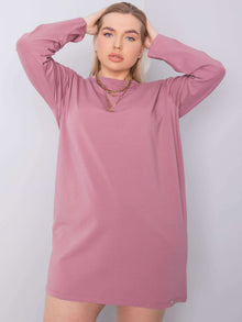 Brudnoróżowa bawełniana sukienka plus size
