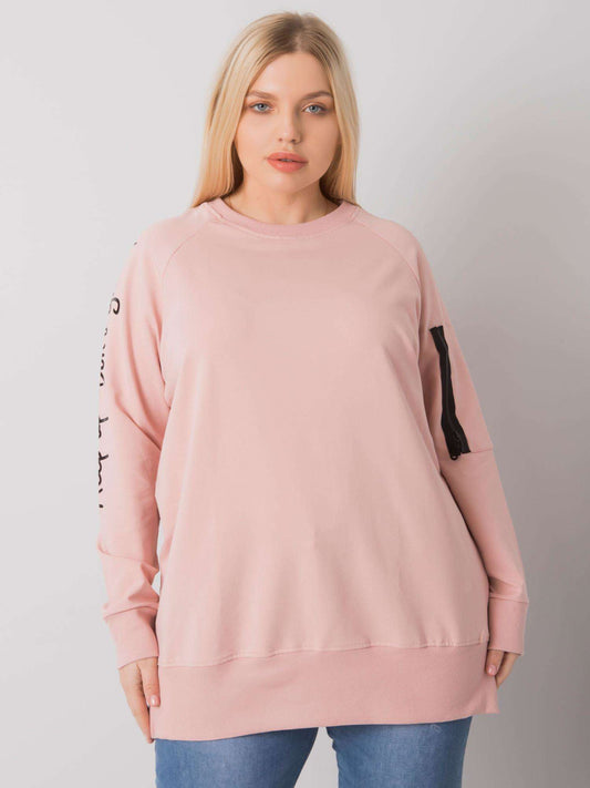 Brudnoróżowa damska tunika plus size