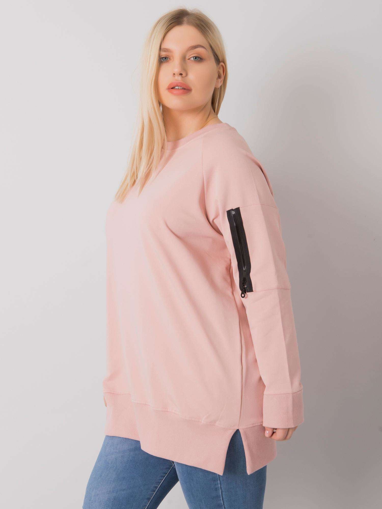 Brudnoróżowa damska tunika plus size