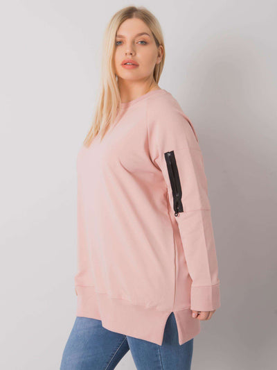Brudnoróżowa damska tunika plus size