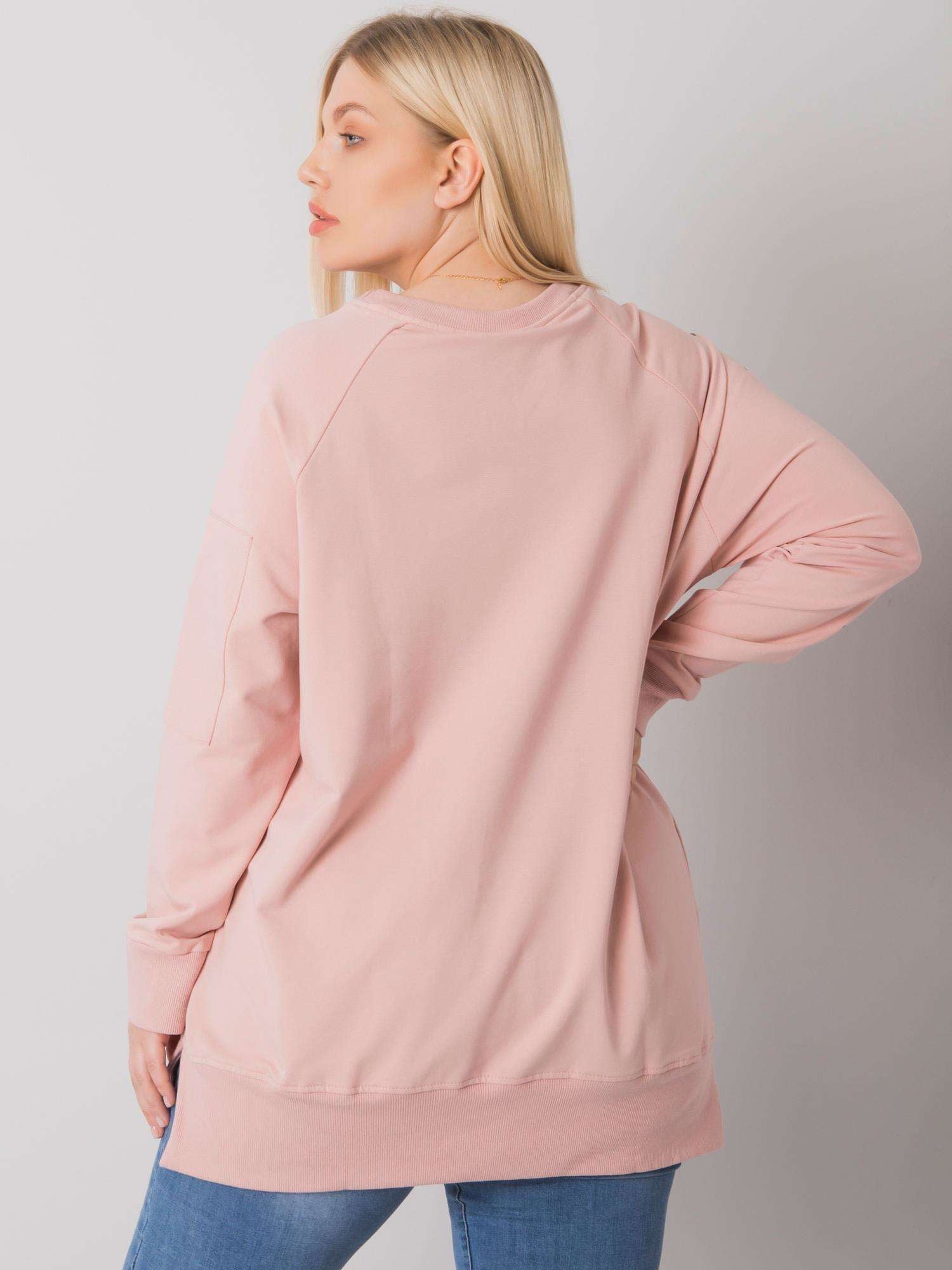Brudnoróżowa damska tunika plus size