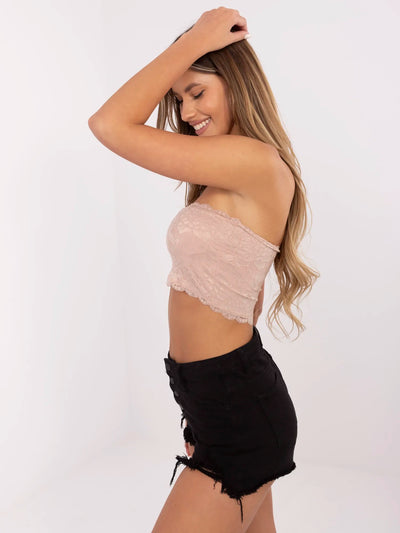 SUBLEVEL Brudnoróżowy top bandeau z podszewką