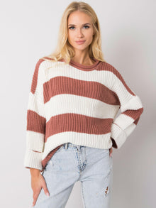 Brudnoróżowy sweter z wełną