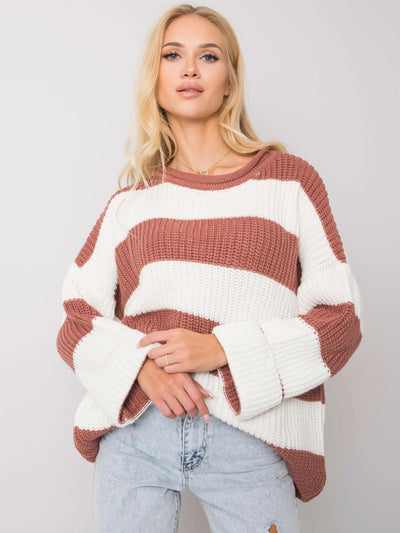 Brudnoróżowy sweter z wełną