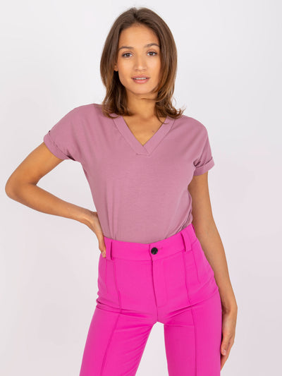 Brudnoróżowy t-shirt basic