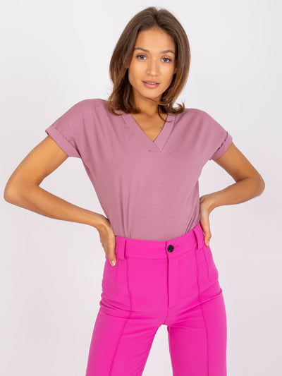 Brudnoróżowy t-shirt basic