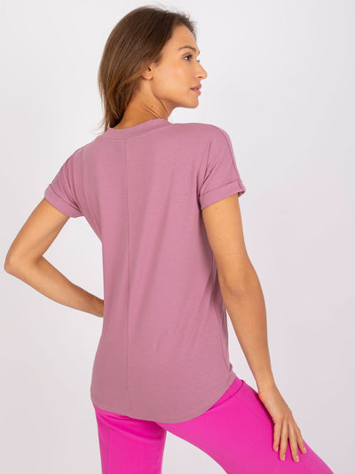 Brudnoróżowy t-shirt basic