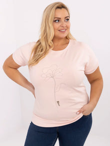 Brzoskwiniowa bluzka plus size z bawełny