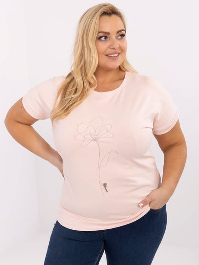 Brzoskwiniowa bluzka plus size z bawełny