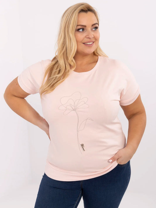 Brzoskwiniowa bluzka plus size z bawełny
