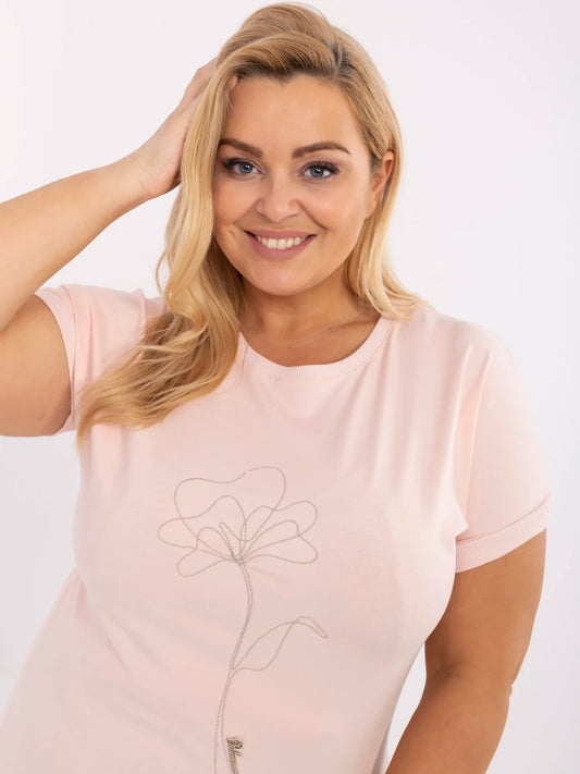 Brzoskwiniowa bluzka plus size z bawełny