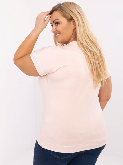 Brzoskwiniowa bluzka plus size z bawełny