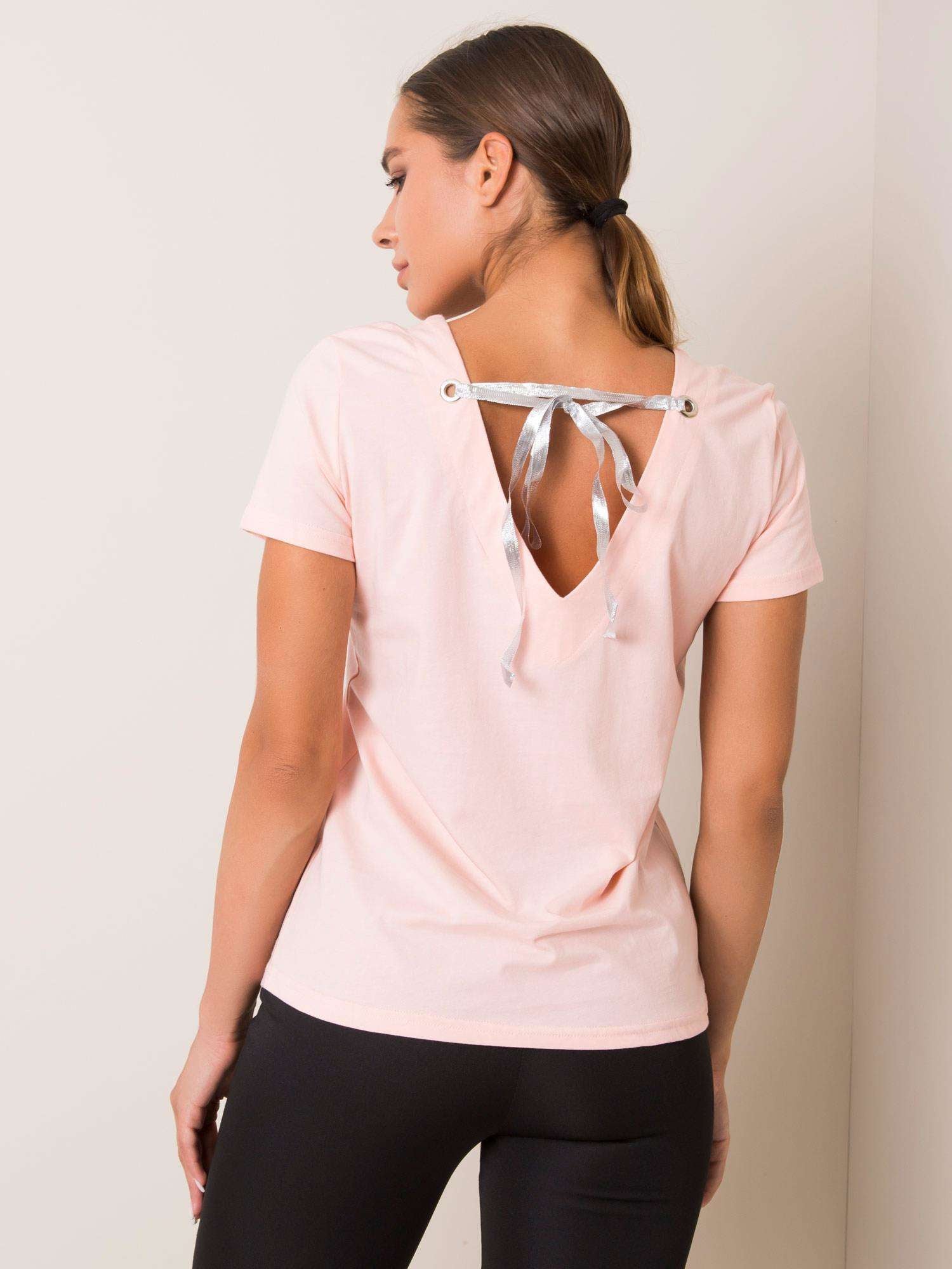FOR FITNESS Brzoskwiniowy t-shirt damski