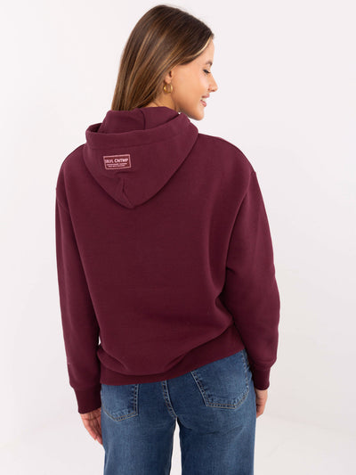 SUBLEVEL Burgundowa damska bluza z kapturem