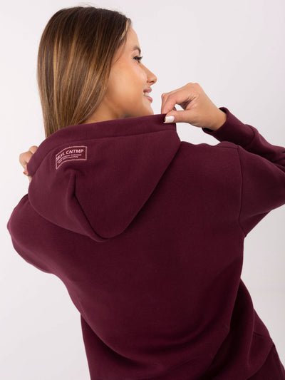SUBLEVEL Burgundowa damska bluza z kapturem