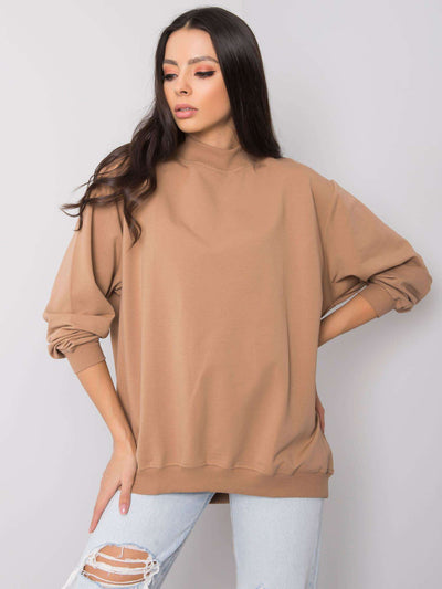 Camelowa bawełniana bluza basic