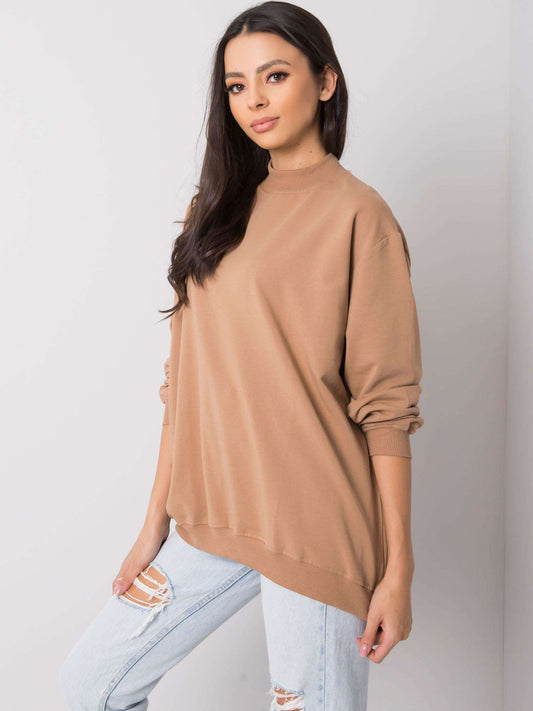 Camelowa bawełniana bluza basic
