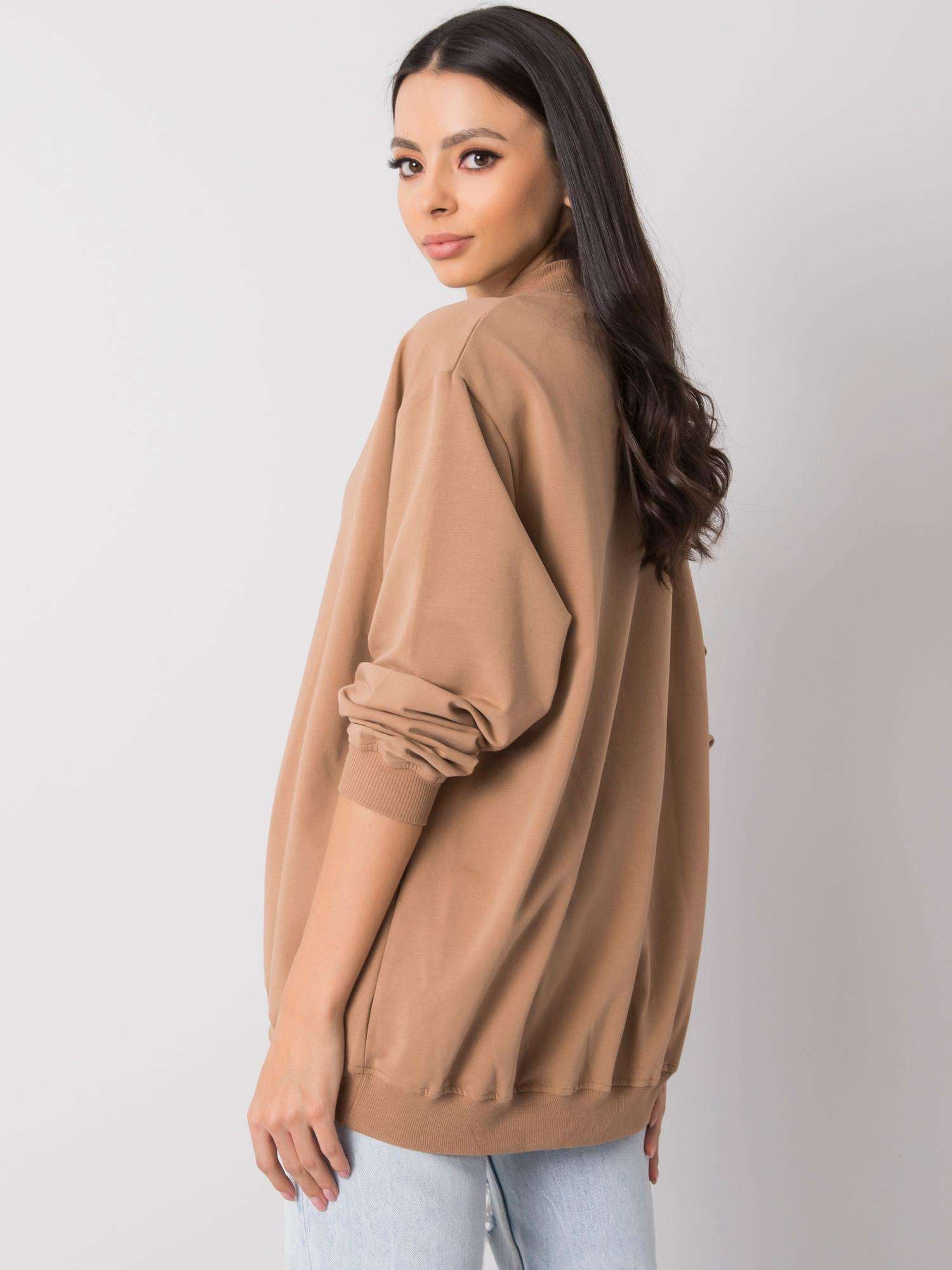 Camelowa bawełniana bluza basic