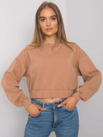 Camelowa damska bluza basic