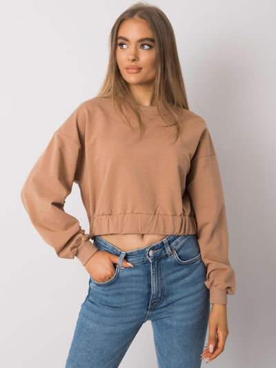 Camelowa damska bluza basic