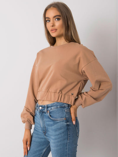 Camelowa damska bluza basic