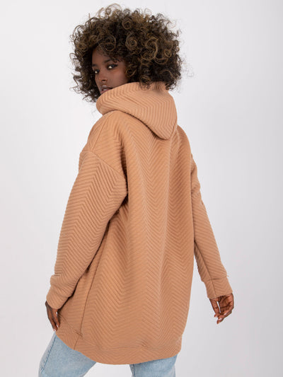 RUE PARIS Camelowa bluza z kapturem