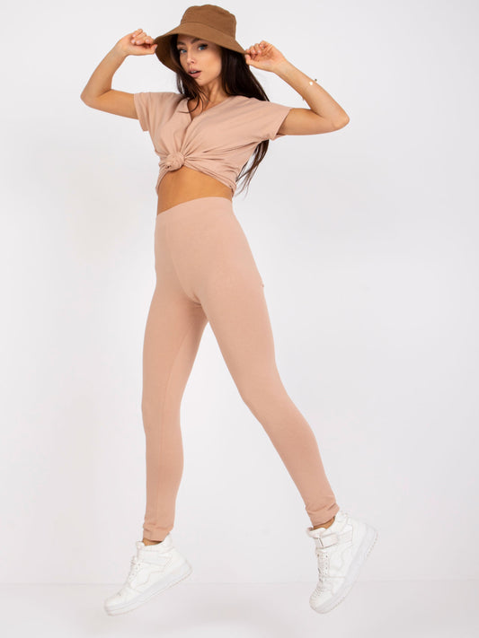 Camelowe damskie legginsy