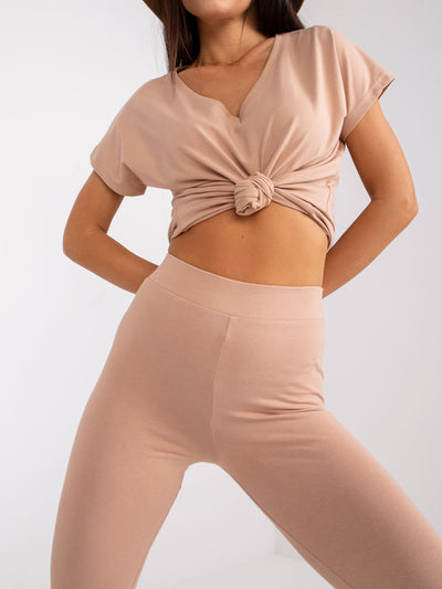 Camelowe damskie legginsy