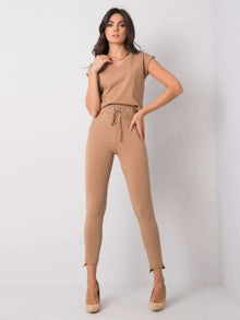 Camelowe spodnie dresowe basic