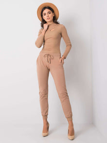 Spodnie dresowe basic camelowe