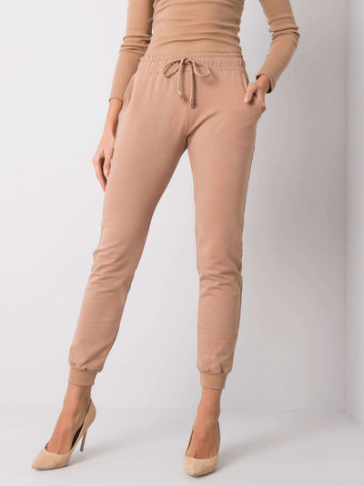 Spodnie dresowe basic camelowe