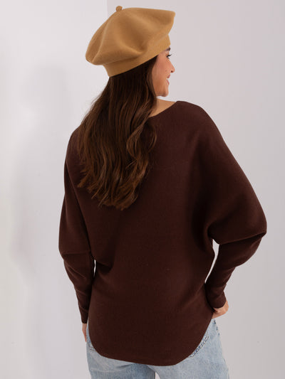 Camelowa damska czapka zimowa typu beret