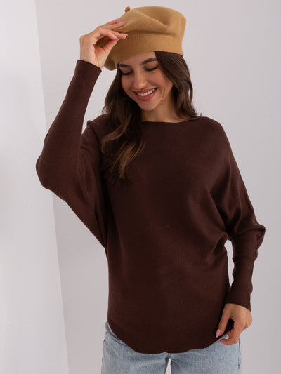 Camelowa damska czapka zimowa typu beret