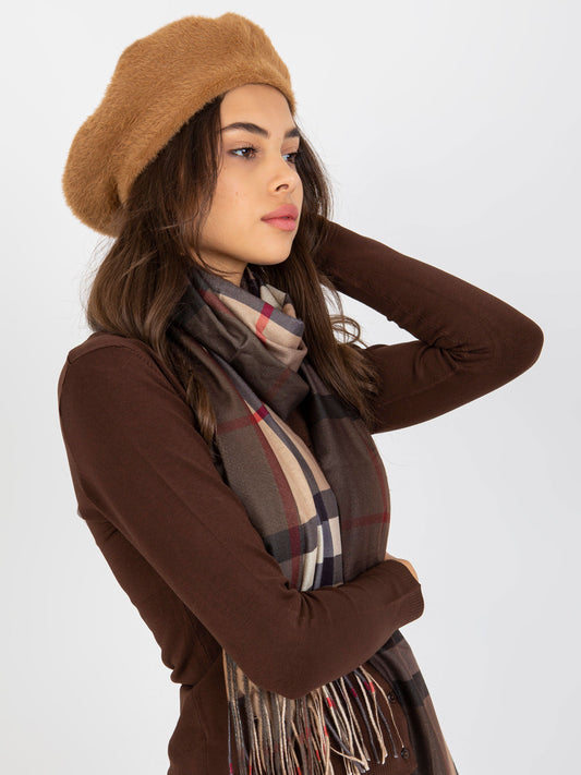 Camelowa damska czapka zimowa beret
