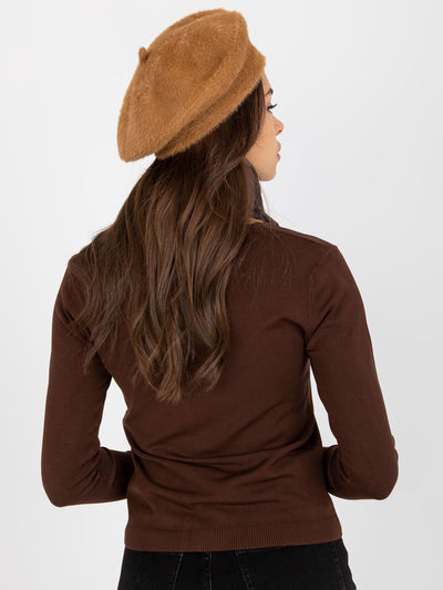 Camelowa damska czapka zimowa beret