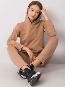 RUE PARIS Camelowy komplet casualowy
