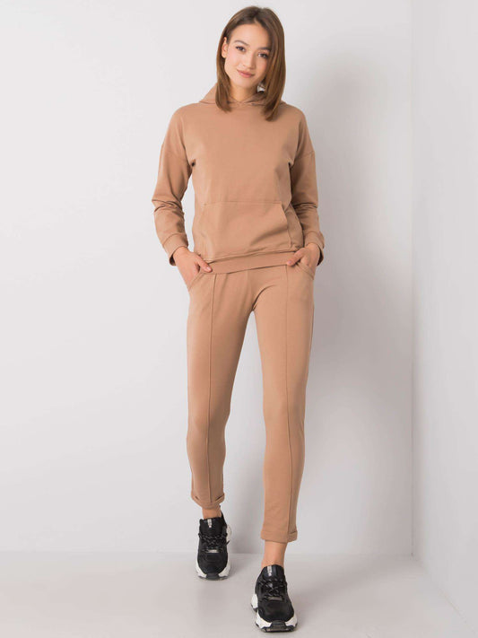 RUE PARIS Camelowy komplet casualowy
