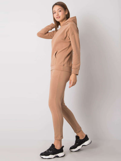 RUE PARIS Camelowy komplet casualowy