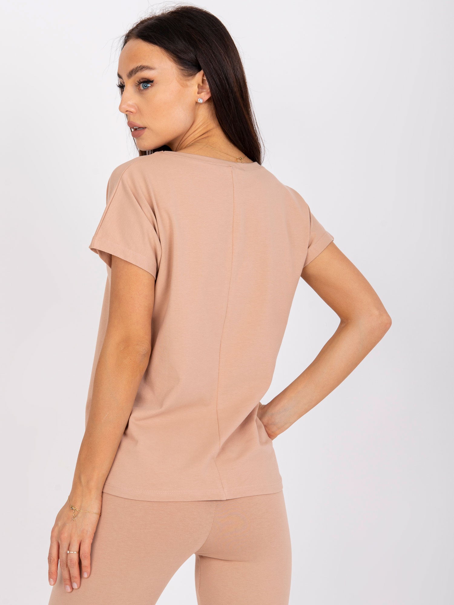 Camelowy damski t-shirt