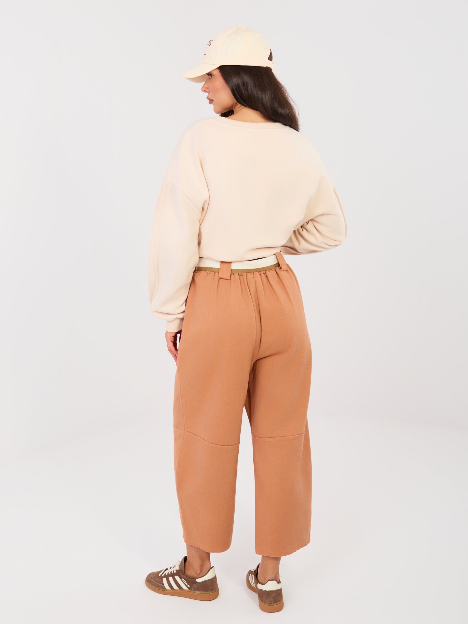RUE PARIS Ceglaste jeansowe spodnie typu culotte