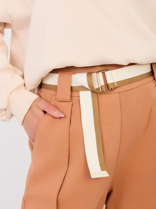 RUE PARIS Ceglaste jeansowe spodnie typu culotte