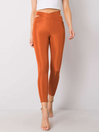 RUE PARIS Ceglaste damskie legginsy